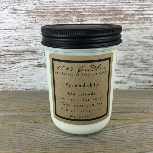 1803 Candles Friendship Soy Wax Candle 14 Oz With Black Screw Lid & Inspirationa - Picture 1 of 6